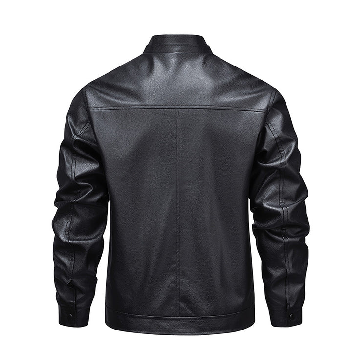 Herren Premium-Kunstleder-Blousonjacke mit Verdecktem Zwei-Wege-Reißverschluss & Rippbündchen Echoarchiv