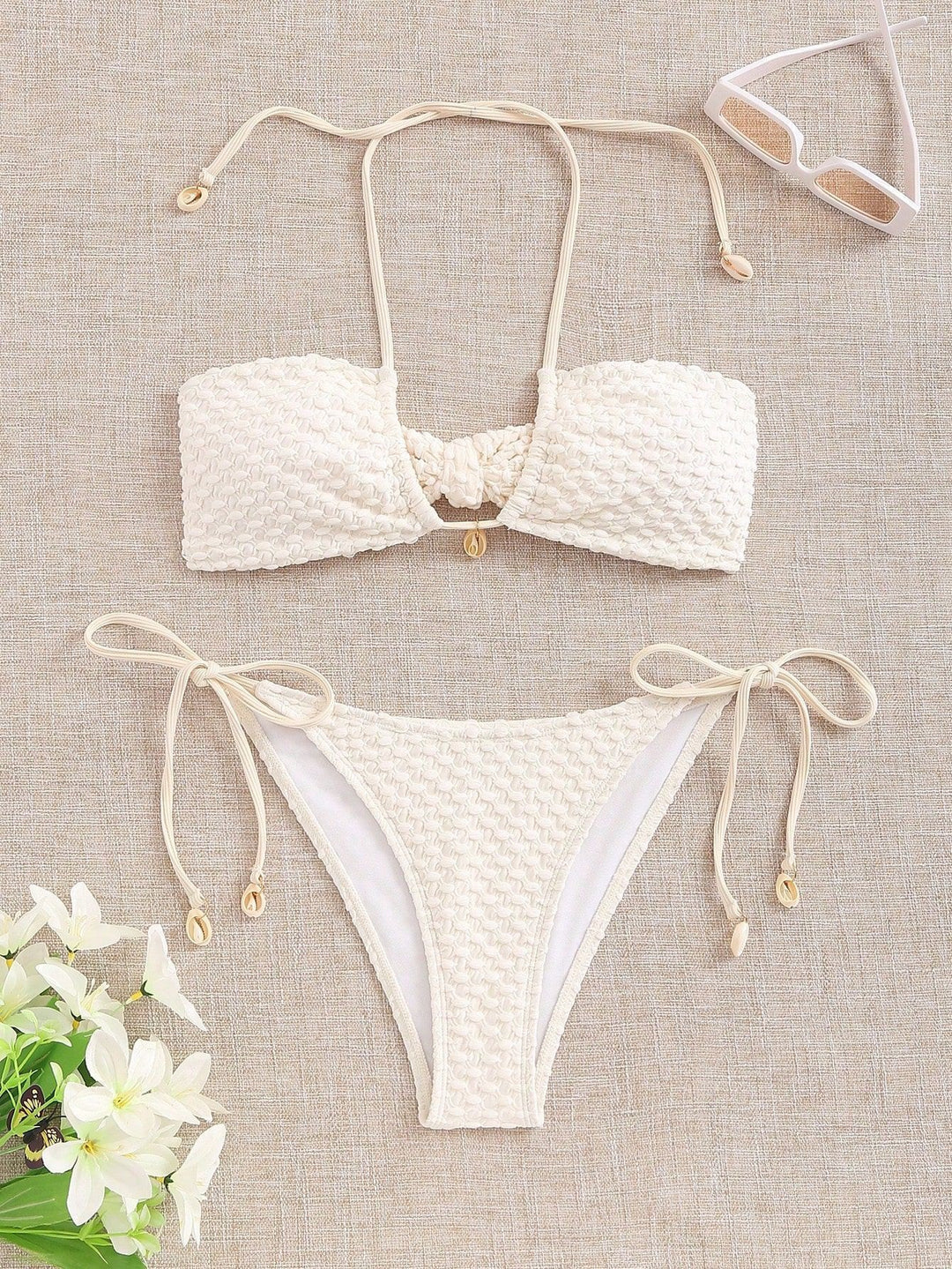 Damen Bandeau-Bikini mit elastischen Bindebändern Echo Archiv