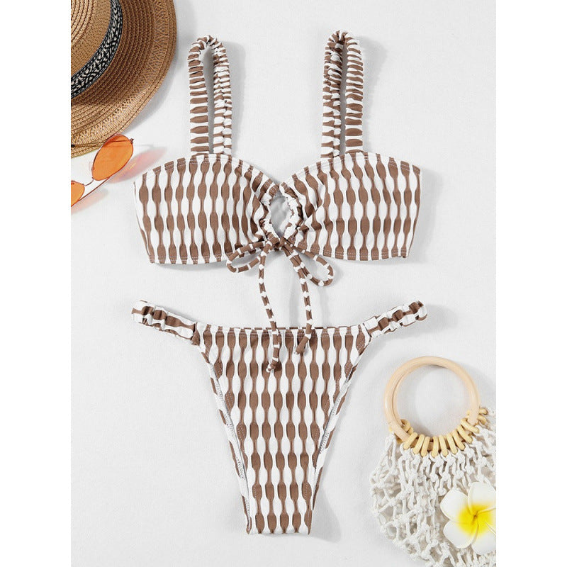 Damen Triangel-Bikini mit modischem Wickel-Design und verstellbaren Trägern Echo Archiv