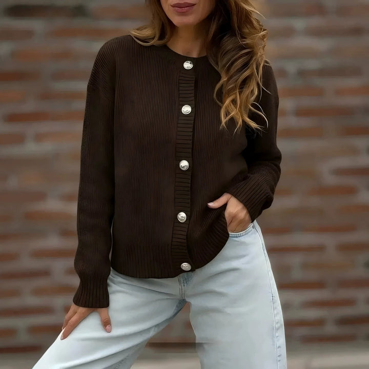Damen Stylische Strickjacke mit Knopfverschluss Echo Archiv