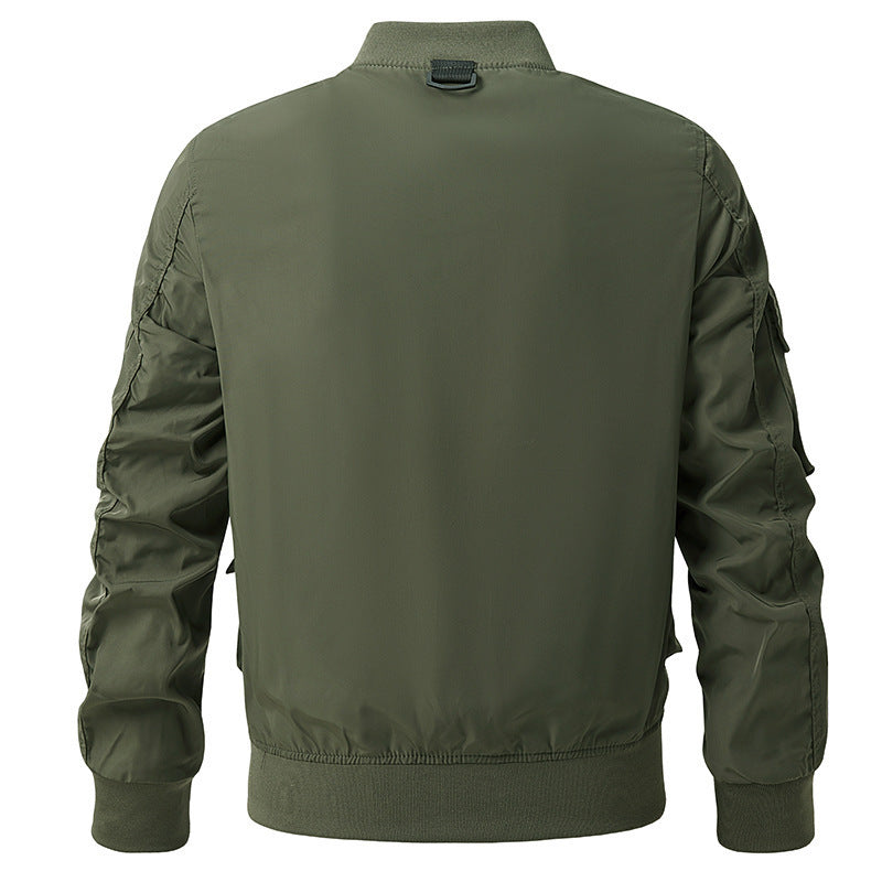 Herren nan leichte Multitaschen-Bomberjacke im Pilotstil mit taktischen Schnallen, wasserabweisendem Nylon und elastischem Bund Echo Archiv