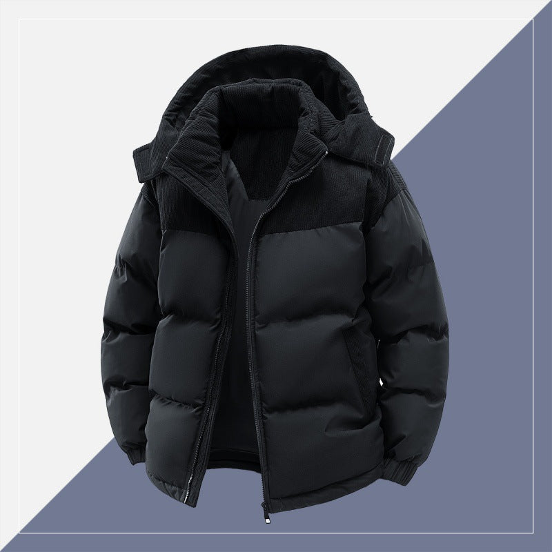 Herren gepolsterte Steppjacke mit hohem Kragen, Cordura-Schulterpanels und zwei-Wege-Reißverschluss – Marzano