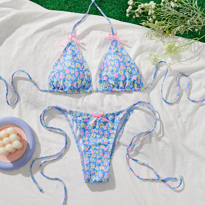 Damen Triangel-Bikini mit verspielten Bindebändern Echo Archiv