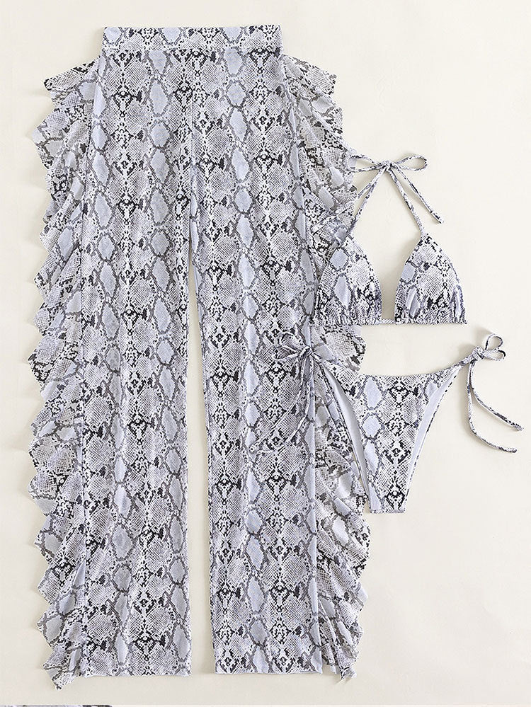 Damen Triangel-Bikini-Set mit fließendem Wickelrock und sportlichem Design Echo Archiv