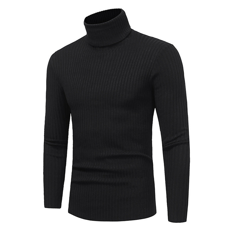 Herren Hochwertiger Rippenrollkragenpullover Echoarchiv
