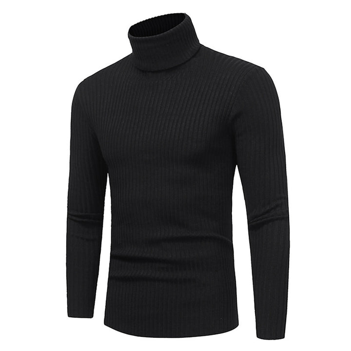 Herren Hochwertiger Rippenrollkragenpullover Echoarchiv