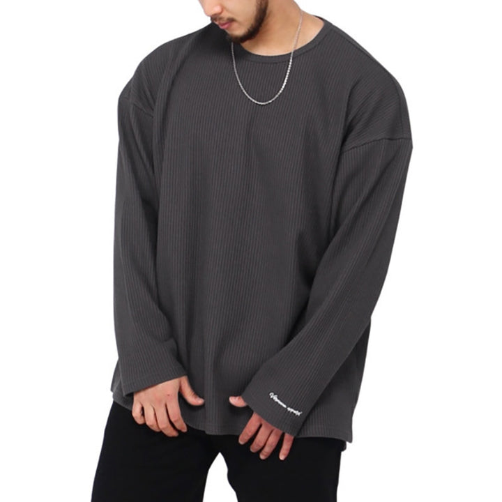 Herren Langarmshirt mit strukturiertem Rippenmuster und modernem Schnitt Echoarchiv