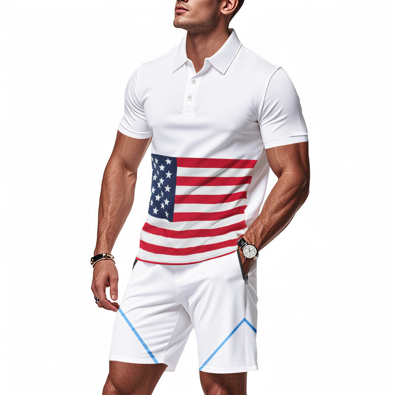 Herren Polo-T-Shirt und Shorts Set Echoarchiv