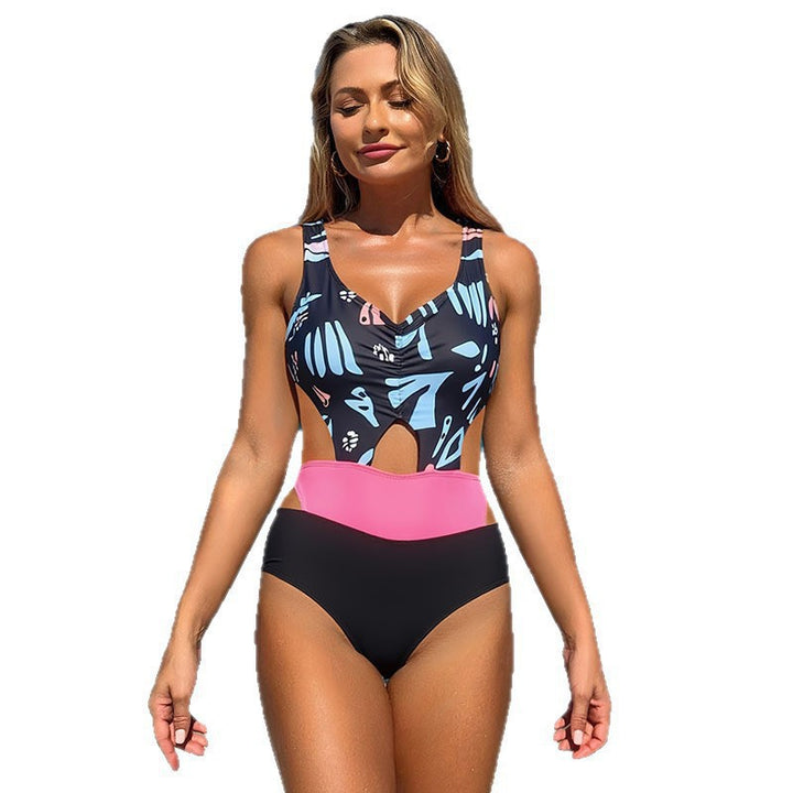 Damen Sportlicher Cut-Out Badeanzug mit modischem Colorblock-Design Echo Archiv