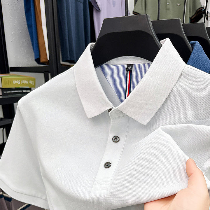 Herren Kurzarm-Polohemd mit feiner Piqué-Struktur und eleganter Knopfleiste Echoarchiv