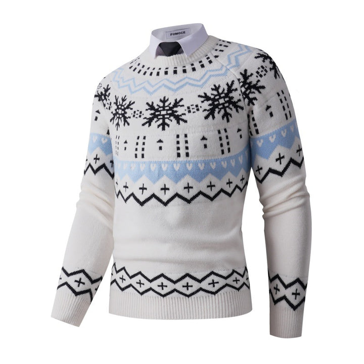 Herren modischer Strickpullover mit kreativem Schneemuster Echoarchiv