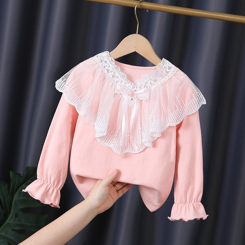 Mädchen Langarmshirt mit eleganter Spitzenverzierung Echo Archiv