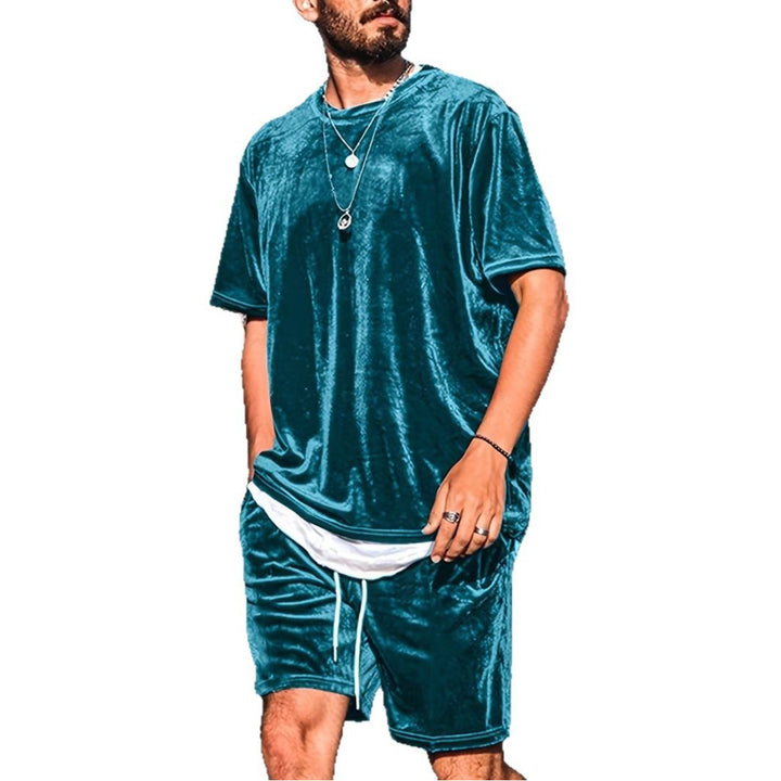 Herren Lässiges Velours Freizeit-Set mit stylischem Schnitt Echoarchiv