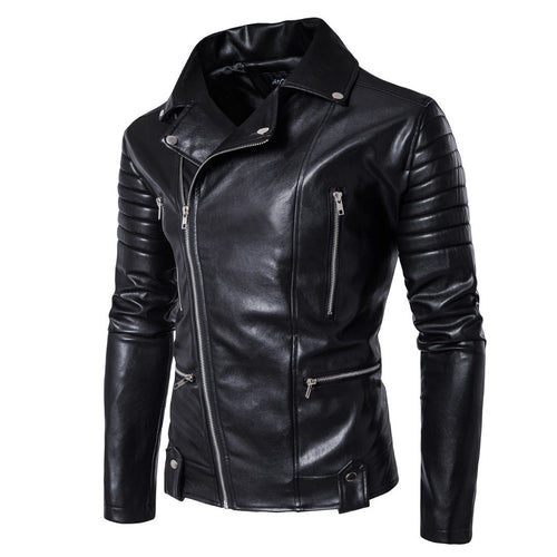 Herren Bikerjacke aus hochwertigem Leder mit innovativen Steppdetails Echoarchiv