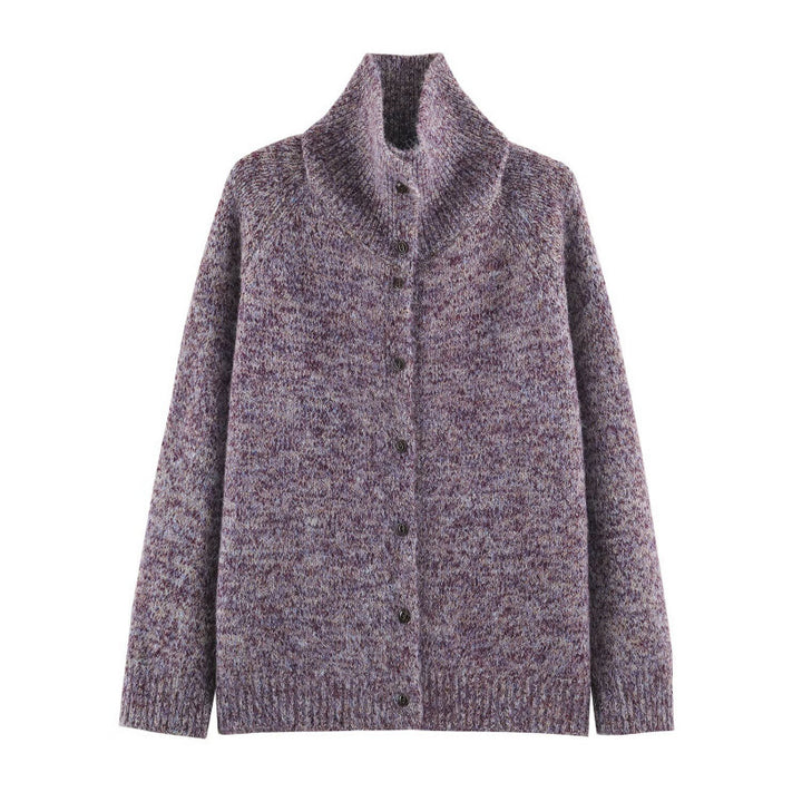 Damen Grobstrick‑Cardigan im Oversize‑Look mit hohem Rippkragen und Knopfleiste Echo Archiv