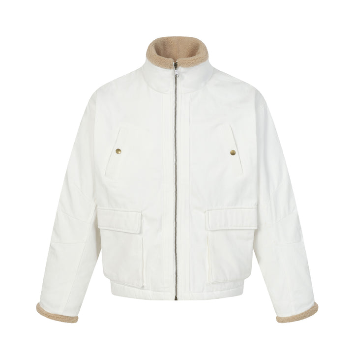 Herren Kurzblouson im Field‑Style mit Teddyfutterkragen und Cargo‑Taschen Echoarchiv