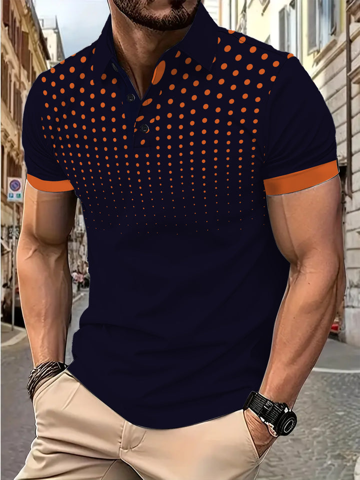 Herren Poloshirt mit dynamischem Punktmuster und modernem Schnitt Echoarchiv