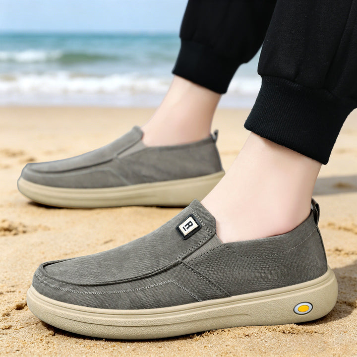 Herren nan lässiger Canvas-Slip-On Freizeitschuh mit Memory-Fußbett und stoßdämpfender Gummisohle Echo Archiv