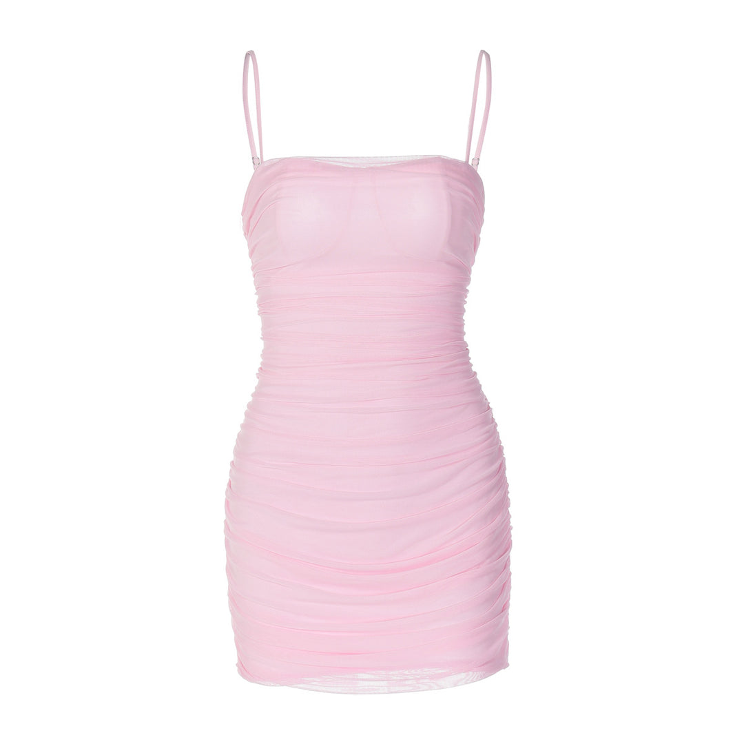 Damen Mini-Kleid mit Raffung und trägerlosen Design Echo Archiv