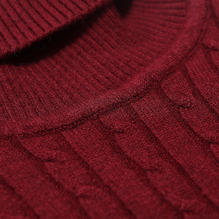 Herren Hochwertiger Rollkragenpullover mit strukturiertem Zopfmuster Echoarchiv