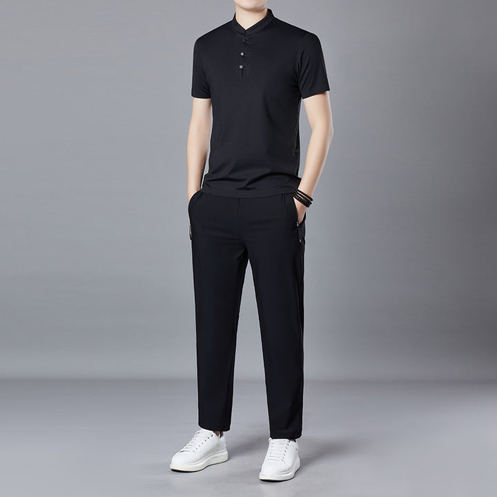 Herren sportliches Poloshirt mit Knopfleiste und modernen Akzenten Echoarchiv
