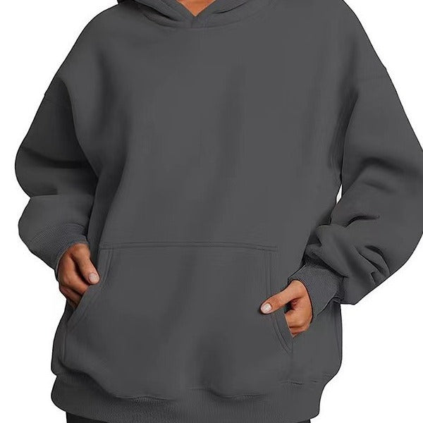 Damen nan extralanger Oversize-Kapuzenpullover im Boxy-Schnitt mit Kängurutasche und geripptem Abschluss Echo Archiv