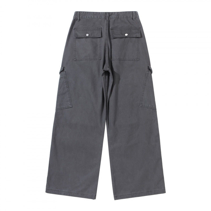 Damen Breite Utility-Cargo-Hose aus robustem Canvas mit hoher Taille und Kniefalten Echo Archiv