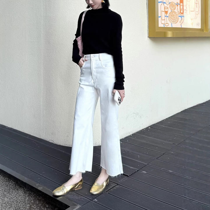 Damen Elegante und bequeme hoch taillierte Hose Echoarchiv