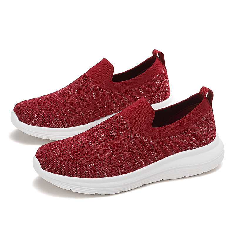 Damen nan atmungsaktiver Strick-Slipper mit viskoelastischer Innensohle und flexibler Gummilaufsohle Echo Archiv