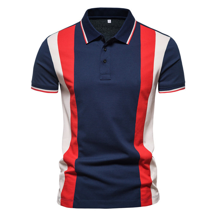 Herren Polohemd mit modischem Farbblock-Design und hochwertiger Baumwollmischung Echoarchiv