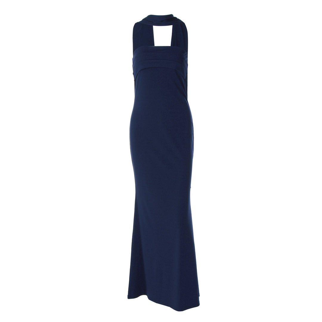 Damen Elegantes Langarm-Maxikleid mit transparenten Details Echo Archiv