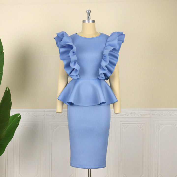 Damen Schickes Midi-Kleid mit voluminösen Rüschen Echo Archiv