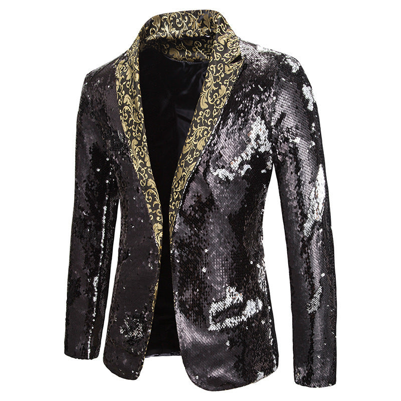 Herren extravagante Pailletten-Blazerjacke Echoarchiv