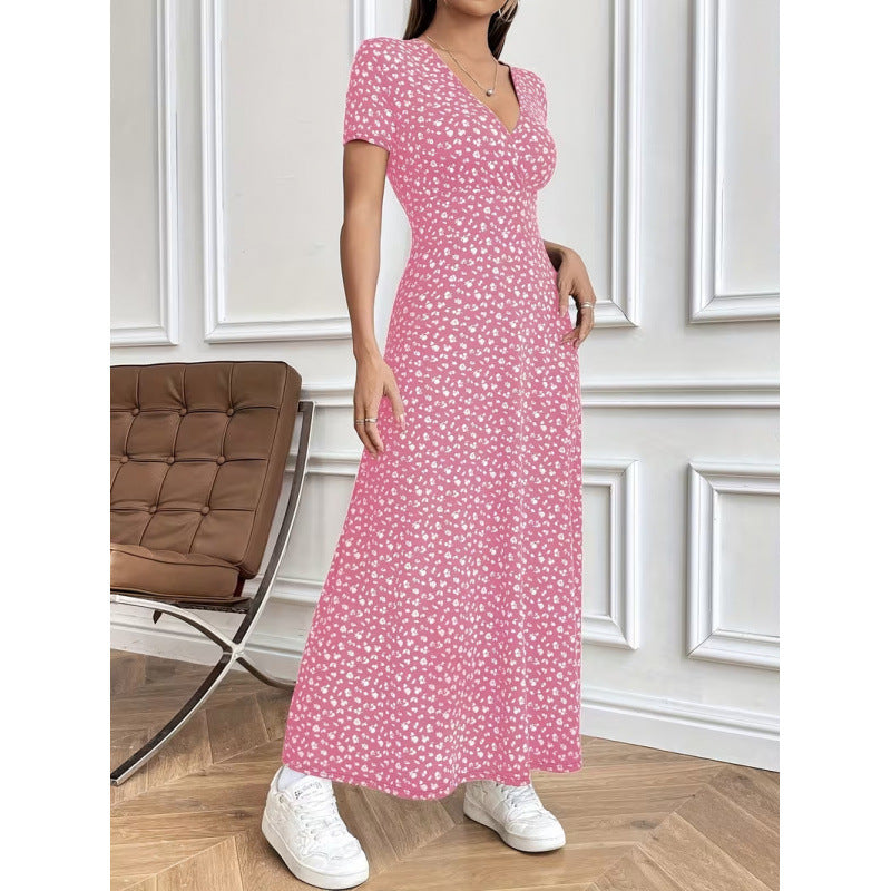 Damen Maxikleid mit vorteilhaftem V-Ausschnitt und floralem Muster Echo Archiv