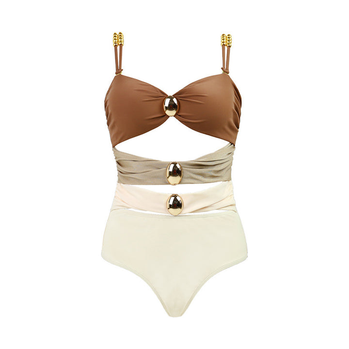 Damen Badespielanzug mit elegantem Wickeldesign und dekorativen Akzenten Echo Archiv