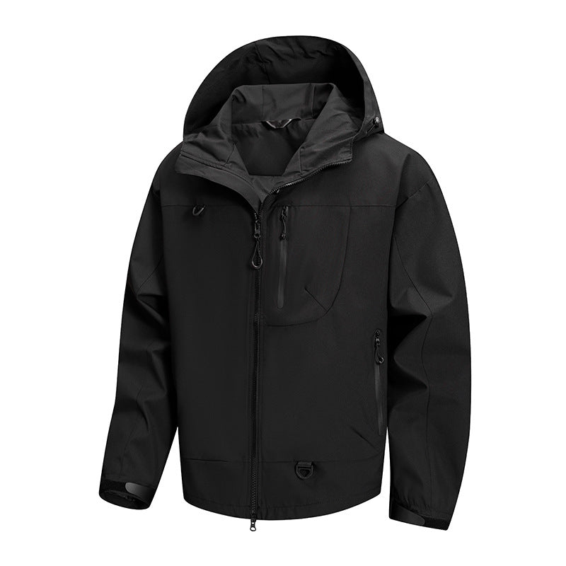 Herren technische Outdoor-Jacke mit wasserdichtem Gewebe und verstellbarem Kapuzensystem Echoarchiv