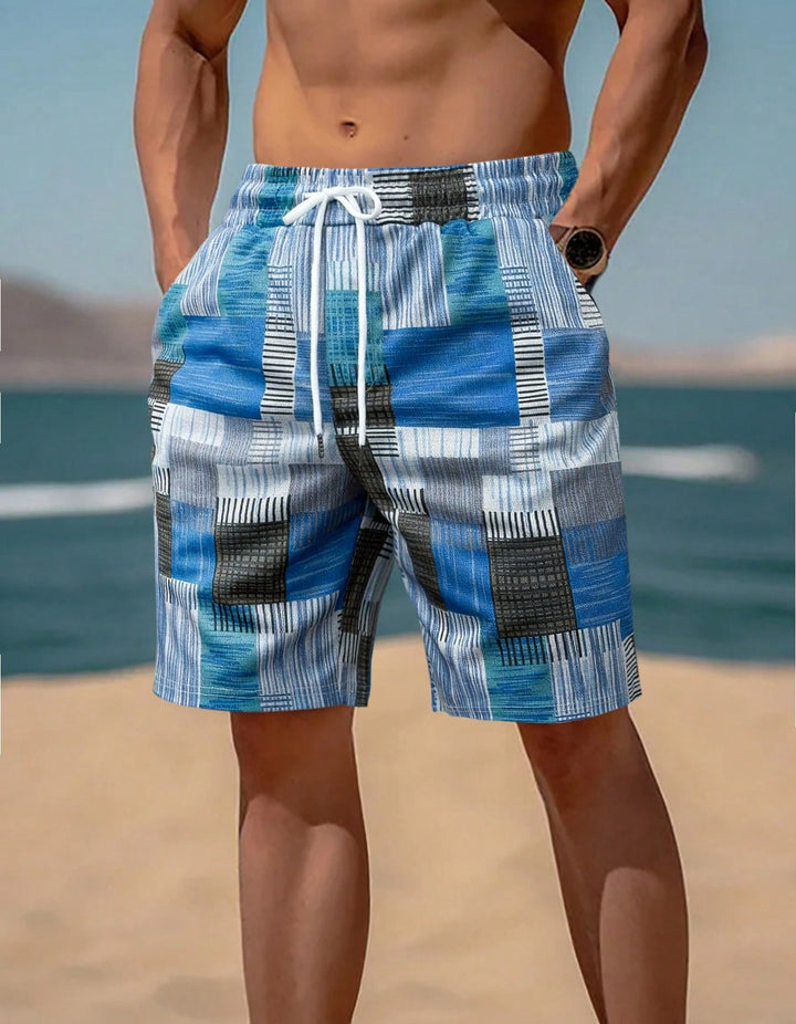 Herren stylische Bade-Shorts mit modernem Graphikmuster Echoarchiv
