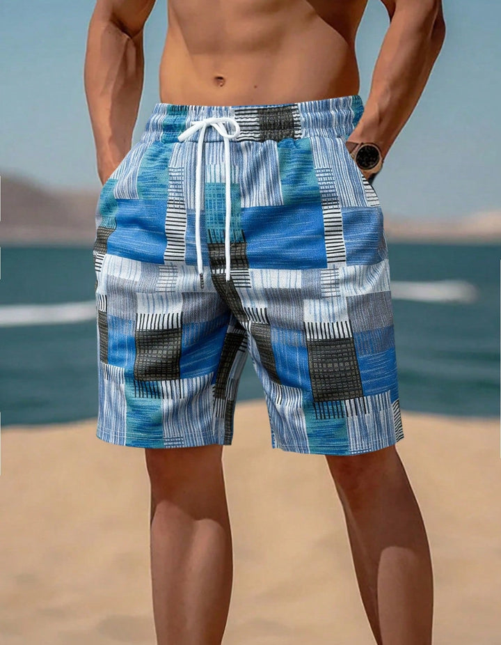 Herren stylische Bade-Shorts mit modernem Graphikmuster Echoarchiv
