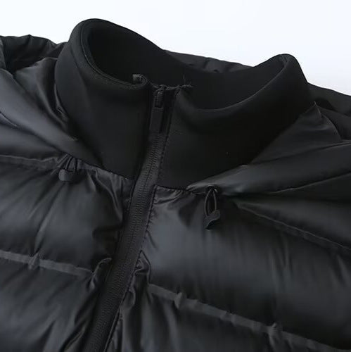 Damen Hybrid-Steppjacke mit Softshell-Ärmeln und Kapuze Echoarchiv