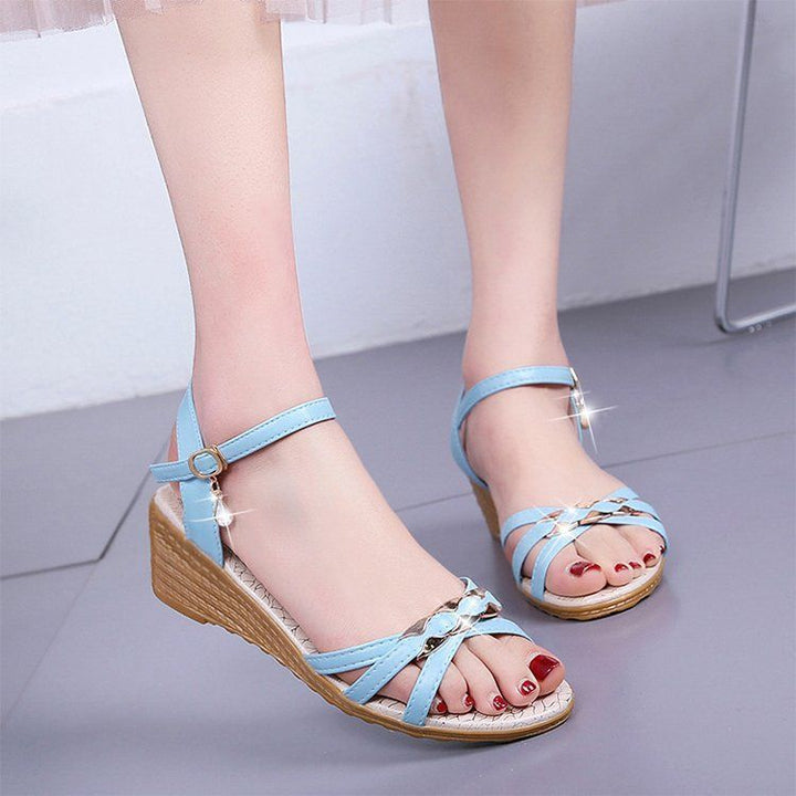 Damen nan Riemchensandalen mit gepolstertem Fußbett und elegantem Kettenakzent Echo Archiv