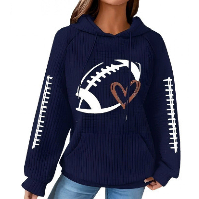 Damen Bequemer Kapuzenpullover mit Herzmotiv Echoarchiv