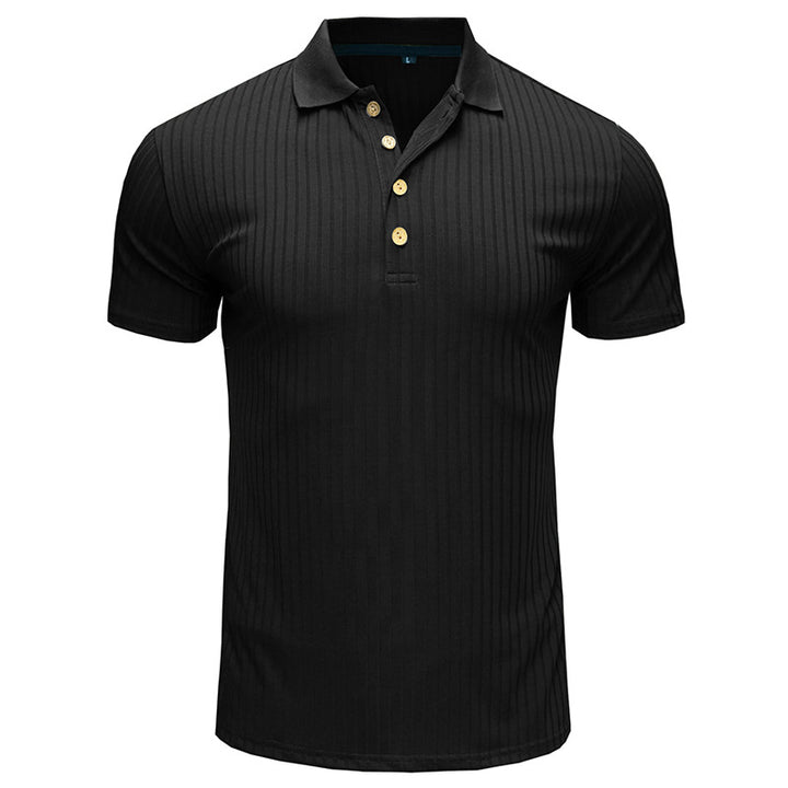 Herren Polo-Shirt mit strukturiertem Design und modischen Knöpfen Echoarchiv