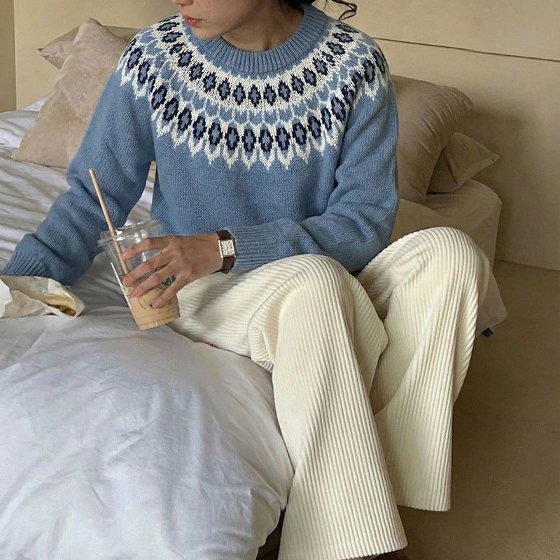 Damen Gemusterter Strickpullover Echo Archiv