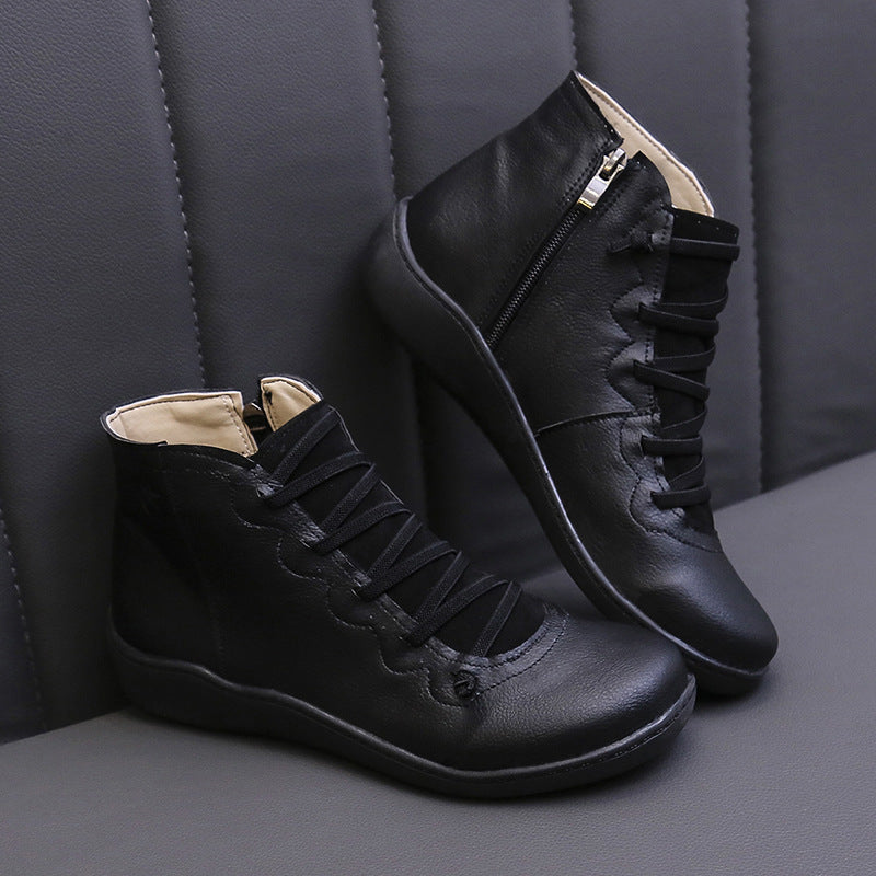 Herren Hochgeschnittener Leder-Sneaker mit elastischer Schnürung und ergonomischer Gummisohle Echo Archiv