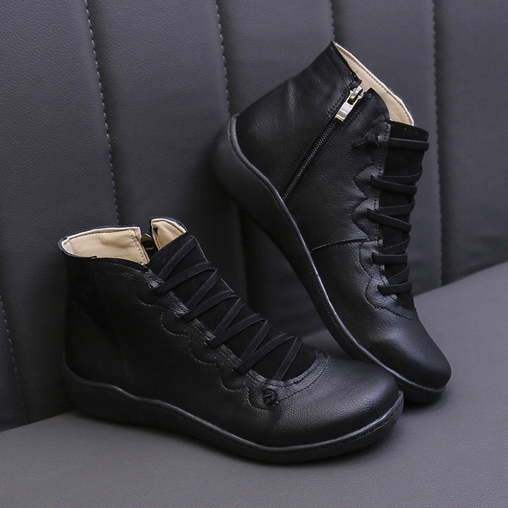 Herren Hochgeschnittener Leder-Sneaker mit elastischer Schnürung und ergonomischer Gummisohle Echo Archiv