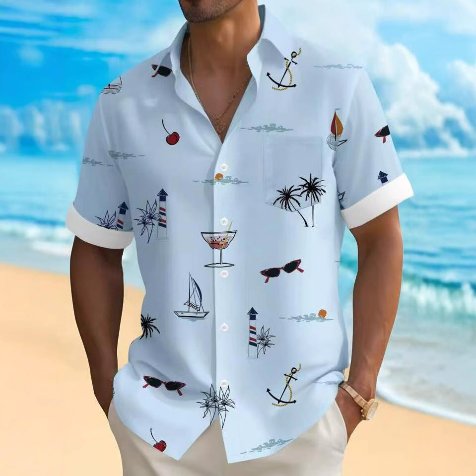 Herren Freizeithemd mit Maritimen Motiven Echoarchiv