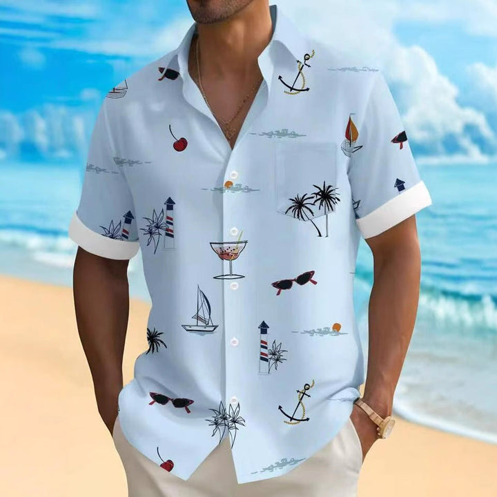 Herren Freizeithemd mit Maritimen Motiven Echoarchiv