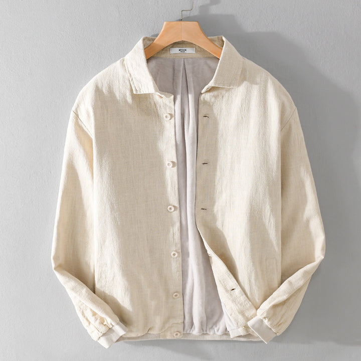 Herren Gefütterte Overshirt-Jacke aus Leinen-Mix Echoarchiv