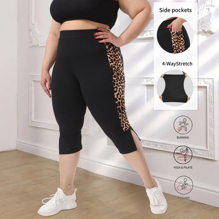 Damen Sculpting-Capri-Leggings mit hohem Taillenbund, Bauchkontrolle und seitlichen Einschubtaschen – Avélisse