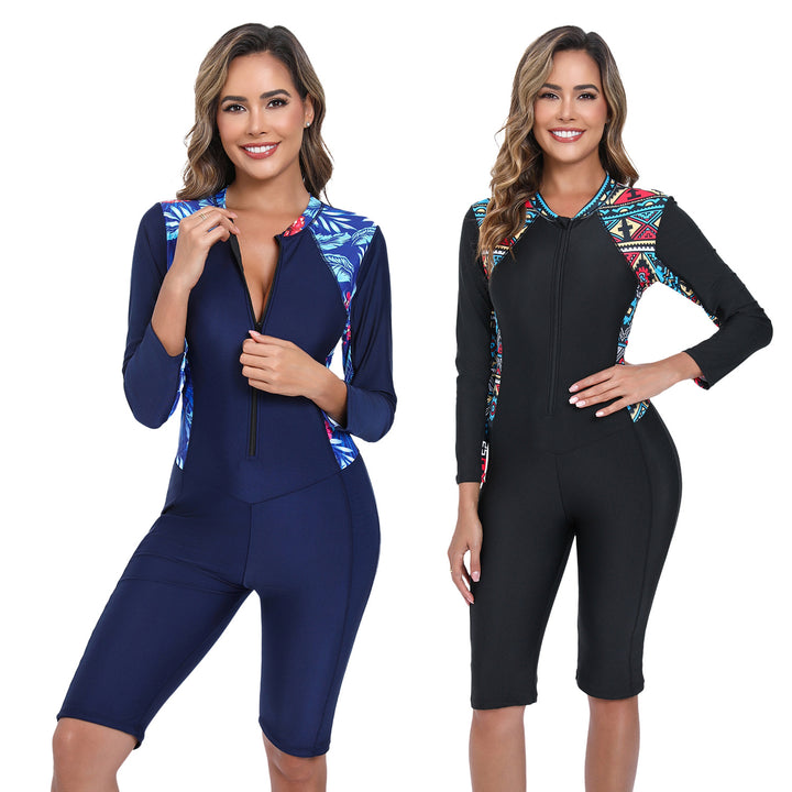 Damen Langärmliger Surfsuit mit floralem Design Echo Archiv